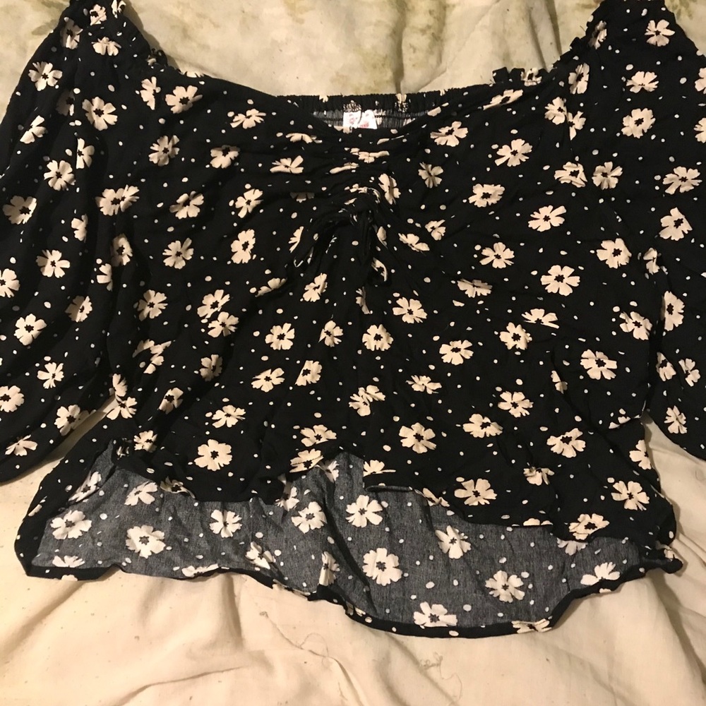 Cropped off the shoulder shirt